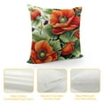 thumbnail image 4 of Creowell  Red Poppies Flowers，Printed Throw Pillow Case Square Decorative Pillow for Sofa, Chair, Daybed, ，Red and Green, 4 of 5