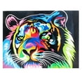 thumbnail image 1 of Stoneage Arts Rainbow Dot Art Wall Canvas Two Sizes Variety of Animals (Tiger, 16x20 inch), 1 of 1