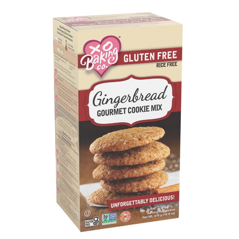 XO Baking Co. Gluten Free Gingerbread Gourmet Cookie Mix; Non-GMO, No Preservatives, No Artificial Flavors or Colors, 16.8oz