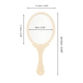 thumbnail image 2 of Unique Bargains 1 Pc Flower Pattern Handheld Mirror for Vacation Travel Light Yellow Plastic Glass, 2 of 5