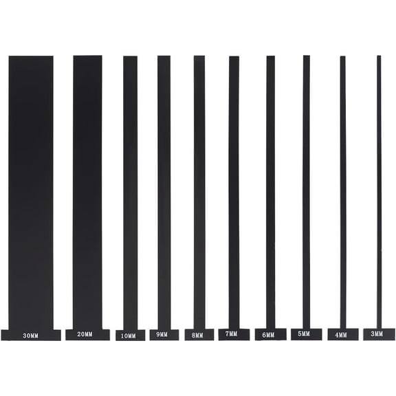 1 Set Acrylic Bookbinding Rulers Bookbinding Supplies Black 199x20~40x3mm 10pcs/set