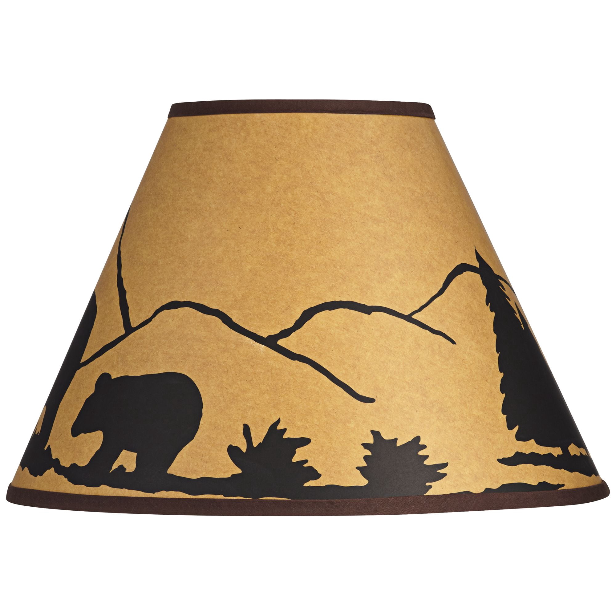 Springcrest Mountain Scene Brown Paper Medium Empire Lamp Shade 6" Top x 14" Bottom x 10" Slant x 10.75" High (Spider) Replacement
