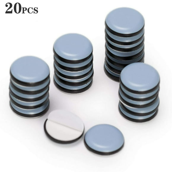 CHOK 20 PCS Adhesive Magic Telfon Furniture Self Stick Sliders Glides Kits for Hardwood Floor Carpet Tile Nail in Easy Installation- Best Floor Protector(1inch)