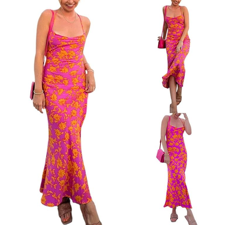 Back Bandage Sleeveless Floral Dresses Back Bandage Sleeveless Floral Dresses