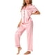 thumbnail image 4 of INSPIRAR CHIC Conjunto de Pijamas de 2 Piezas para Mujeres, Camisa de Botones con Pantalones, Ropa de Noche, Color Rosa, 4 of 4