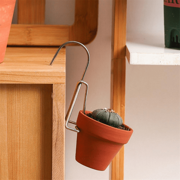 6PCS Terracotta Pots Hangers Flower Pot Hanger Hook Plant Hangers Metal Plant Wall Hanger for Garden Plants Rose Gold