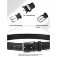 thumbnail image 4 of Maikun Men's Belts Black Vintage Crazy Horse Leather Belt Removable Buckle Adjustable Length, 4 of 8