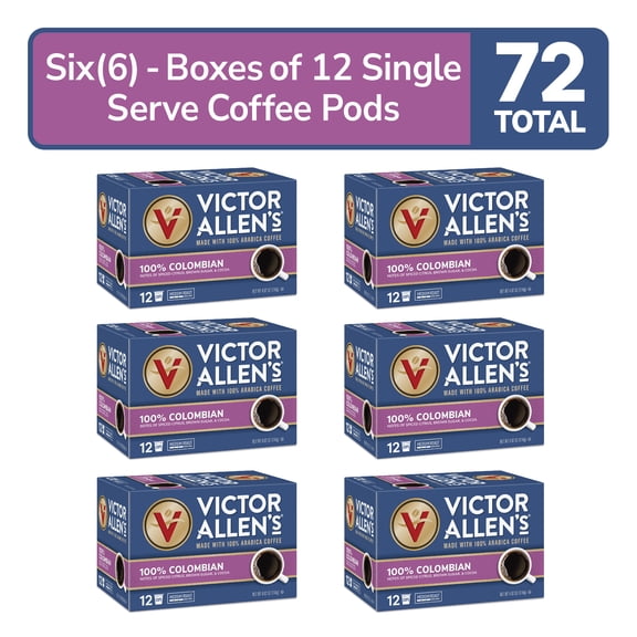 Victor Allen's Coffee 100% Colombian Coffee, Medium Roast, 72 Count, Single Serve Coffee Pods for Keurig K-Cup Brewers