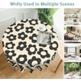 thumbnail image 5 of Vintage Groovy Flowers 60 inch Round Tablecloth,Black Daisy Circle Table Cover Stain Resistance Water Repellent Wrinkle-Free Table Cloth for Home Kitchen Dining Party Patio Indoor Outdoor, 5 of 6