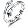 thumbnail image 2 of 2024 New 925 Sterling Silver Hug Rings For Women - Adjustable "i Love You Forever" Hug Ring, Jewelry Gift For Teen Girls And Couples, Silver Plated, 2 of 3