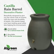 Algreen Castilla 50 Gallon Rain Water Collection Barrel, Brownstone