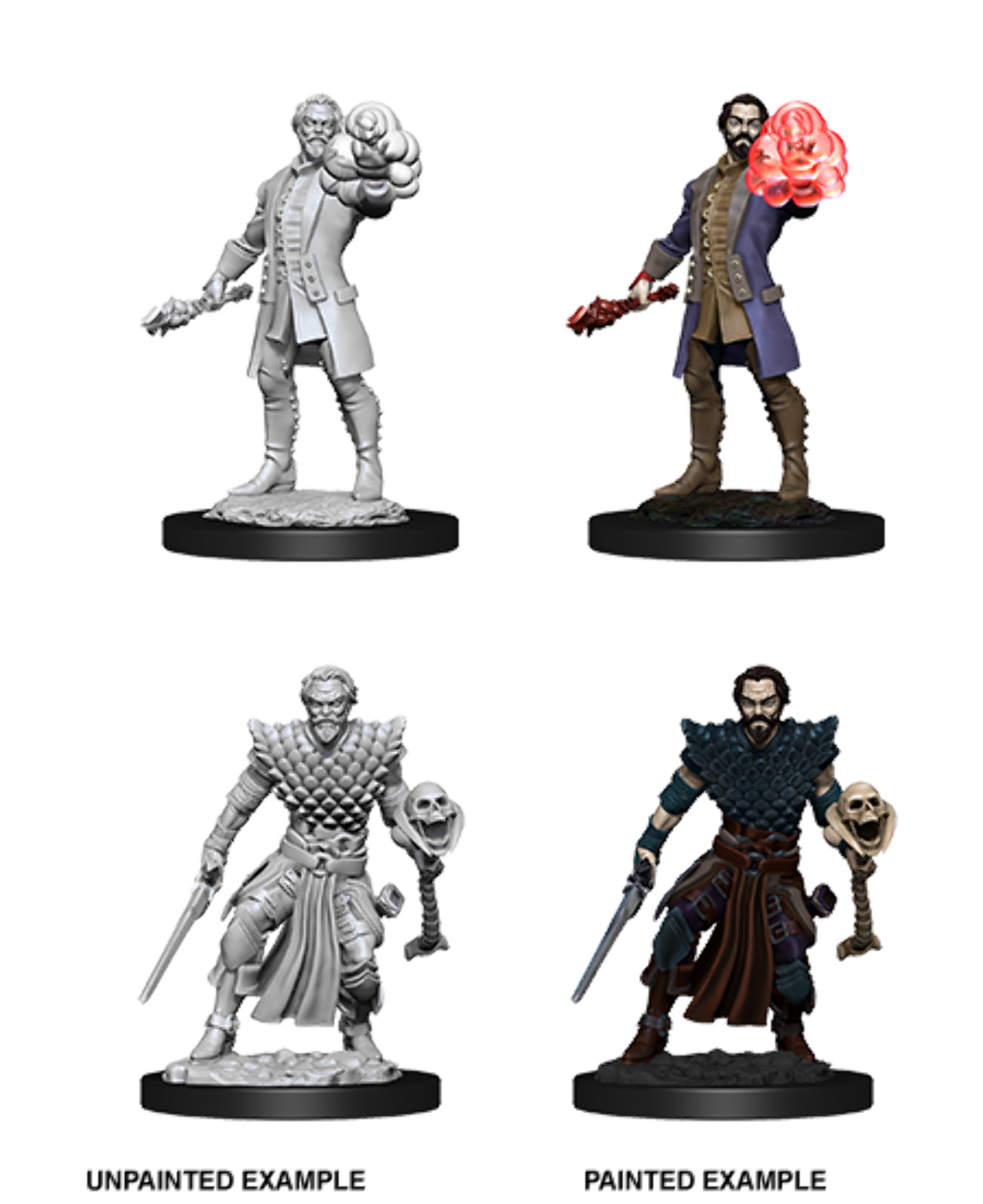 Figurines D&D Nolzur Non Peintes - Elfe Rôdeur & Demi-elfe Rôdeur Protégé - WizKids