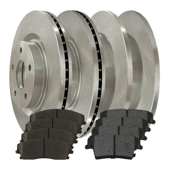 AutoShack Front & Rear Brake Rotors Ceramic Brake Pads | Replacement For 2007 Dodge Magnum 2012-2014 Challenger 2013 Charger 2010 Chrysler 300 3.5L 3.6L V6 RWD | 12-PC Brake Kit