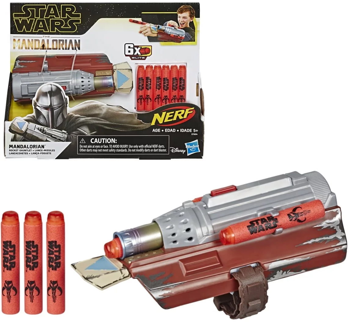 E7694 for sale online NERF Star Wars The Mandalorian Rocket Gauntlet Dart Launching Toy 