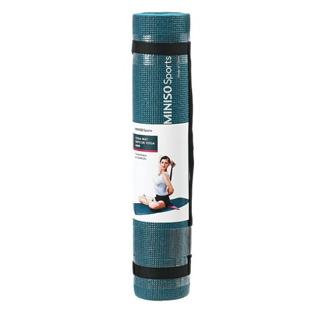 MINISO Yoga Mat-Yoga Mat Thick Perfect for Home or Gym Use-Exercise Mats  for Yoga and Floor Workout-Yoga Mat Non-Slip,Includes Free Strap (L173cm X  W61cm X Thick 3mm)-Workout Mat Dark Blue 