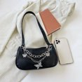 thumbnail image 3 of Bolso Pequeño Retro Hugtrwg Con Doble Cadena Mariposa PU para Axila negro A, 3 of 9