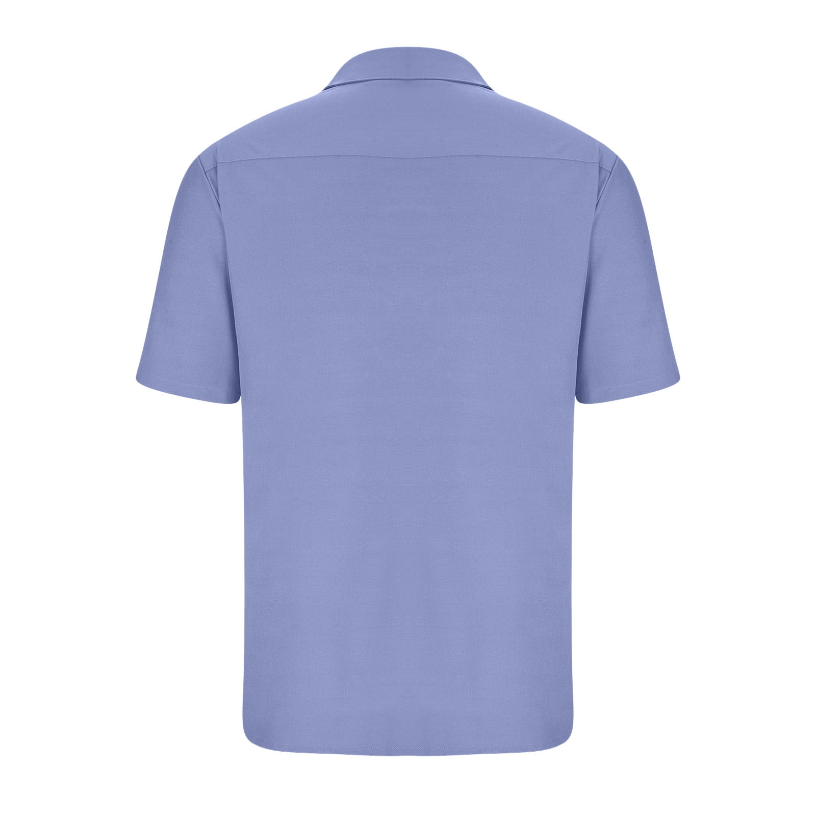 RYRJJ Men's Short Sleeve Button Up Linen Shirts Summer Casual Pocket Beach  Dress Shirts(Blue,S) 