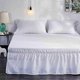 thumbnail image 5 of Bed base cover, single bed skirt with ruffle with solid color elastic, white color, 150 x 200 + 38 cm, 5 of 5
