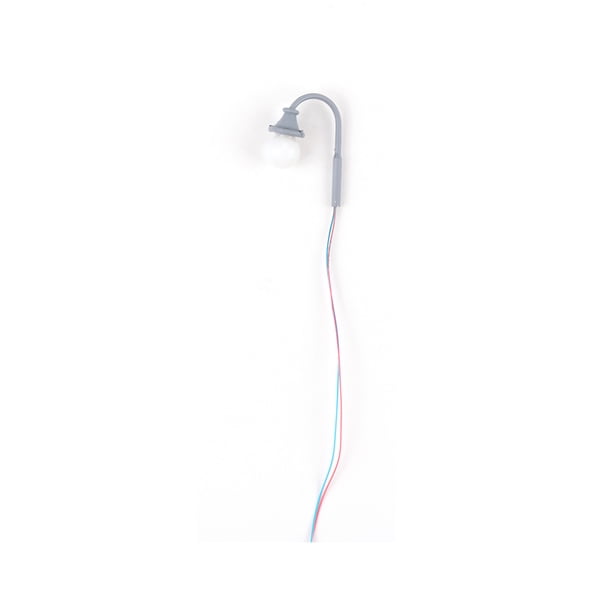 Bearachild Farola a escala 1:87 con cables, suministros de escena de LED, miniposte de tren, lámparas LED de Metal DIY, decoraciones de bonsái para Artesanía Gris (blanco cálido) Bearachild HA066622-06