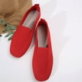 thumbnail image 7 of Xfvqtps Womens Square Toe Knit Flats Breathable Flying Woven Slip on Loafers Lightweight Comfortable Casual Shoes Red, 7 of 7