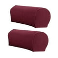thumbnail image 3 of Couch Arm Covers for Chairs Stretch Armchair Cover Polyester Office Chair Armrest Covers for Sofa, Anti-Stain Arm Chair Slipcover Washable Chair Arm Protectors - Pack of 2 - Wine, 3 of 8