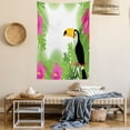 thumbnail image 5 of Tropical Tapestry, Exotic Scenery of Flowers Plants and Bird Toucan, Wall Hanging for Bedroom Living Room Dorm Decor, 40"W X 60"L, Lime Green Pink Charcoal Grey and Orange, by Ambesonne, 5 of 5