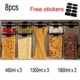 thumbnail image 2 of Contenedores de cocina para almacenamiento de alimentos, tarros de caja de plástico para cereales a granel, organizadores de cocina para despensa, tarros organizadores con tapa, juego para el hogar Tan Jianjun unisex, 2 of 2