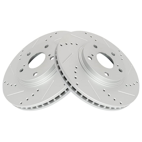 TRQ Front Performance Brake Rotors Set Premium G-Coated Fits Select 1999-2003 Lexus RX300 2002-2004 Toyota Camry 2001-2007 Highlander