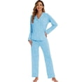 thumbnail image 4 of Conjunto de pijama LUBOT para mujer, viscosa de bambú, suave como la mantequilla (M), 4 of 7
