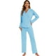 thumbnail image 4 of Conjunto de pijama LUBOT para mujer, viscosa de bambú, 2 piezas, pijama Star Moon, 4 of 7