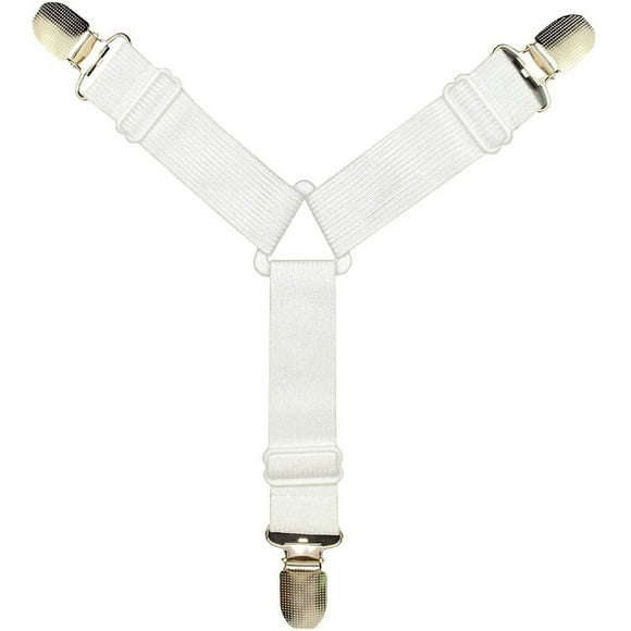 White 4PCS Sheet Straps Fitted Sheet Clips Bed Sheet Holder