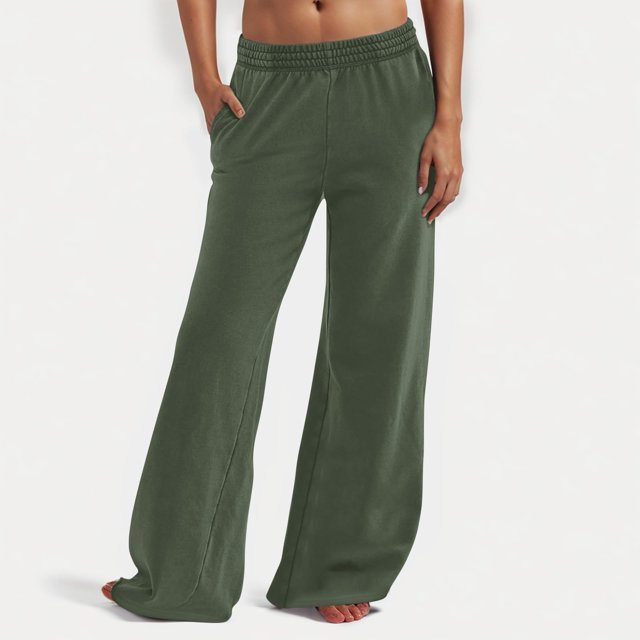 Workout Wide Leg Elastic Waist Sweatpants Fashion Line Loose Pants Fall Casual Basic Trousers