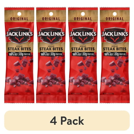 (4 pack) Jack Link's® Original Beef Jerky Steak Bites, 1.75 oz