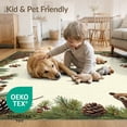 thumbnail image 4 of ODIKA 8'x10' Washable Area Rug Cabin Bear Paw Print Rustic Pinecone Lattice With Wildlife for King Size Bedroom Under Bed, Master Suite, Non-Shedding, Easy Care, 4 of 7