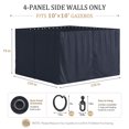 thumbnail image 2 of Kimunuk Outdoor Replacement Curtains for 10' X 10' Gazebo, Waterproof 4-Panels Navy Blue Gazebo Universal Privacy Sidewall Curtains with Zipper for Patio Garden Backyard, Curtain Only, 2 of 9