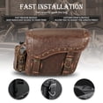 thumbnail image 4 of NICECNC Large Vintage Motorcycles Brown PU Leather Saddlebags 35L Panniers Luggage for Harley Honda, 4 of 10