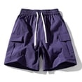 thumbnail image 6 of EOYWHK Mens Work Shorts with Pockets Elastic Waist Stretchy Work Shorts for Men Soft Lightweight Breathable for Casual Lounge Home Purple, Size L, 6 of 7