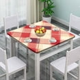thumbnail image 2 of Elastic Square Patio Table Cloth, Bold Red Plaid Pattern Printed on Polyester Outdoor Table Covers, Great for Cafes & Offices, Fit for 36" x 36" Square Tables, 2 of 4