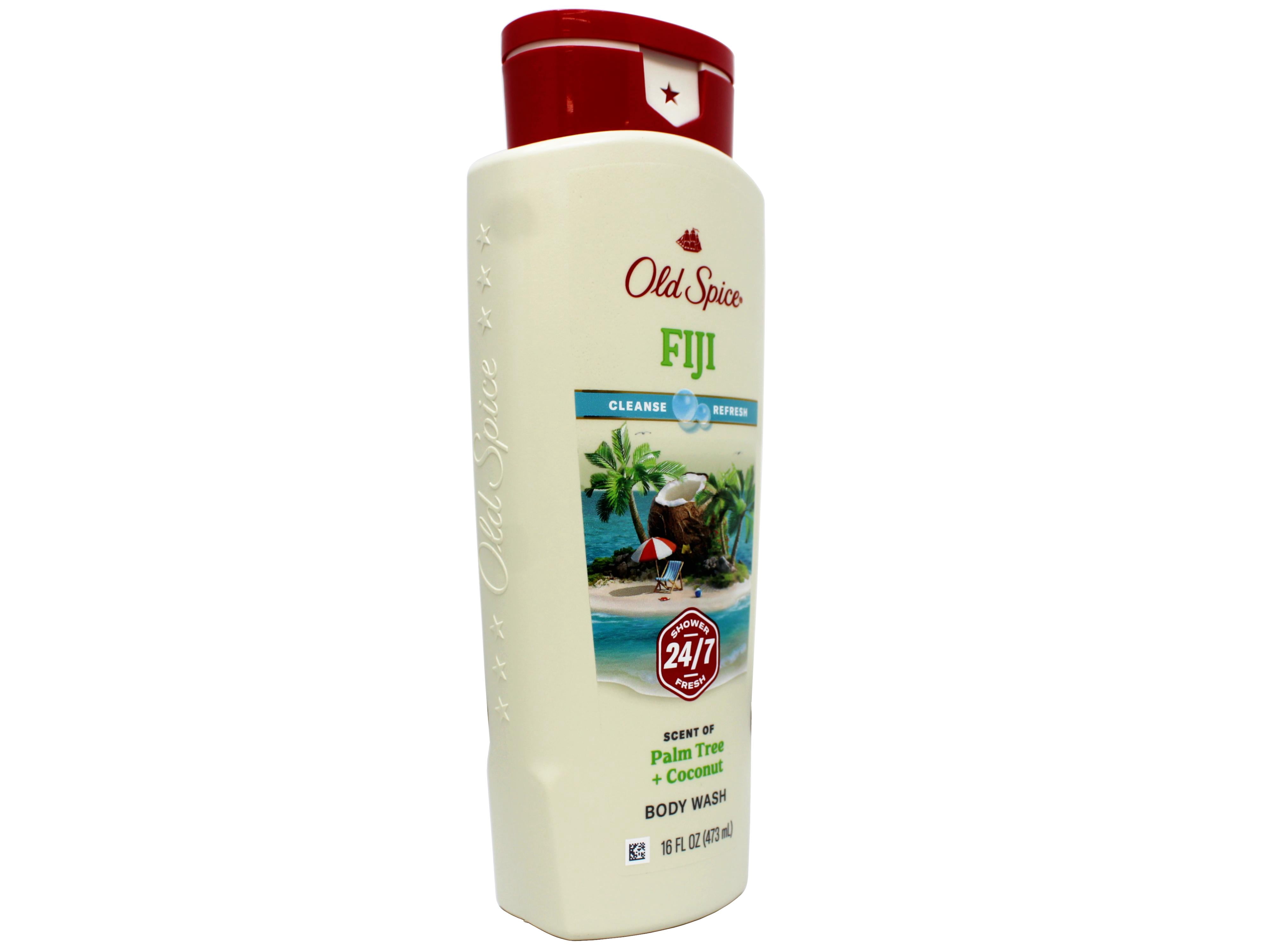 3 Pack - Old Spice Body Wash Fiji, Scent of Palm Tree + Coconut, Cleanse & Refresh, 16 FL OZ