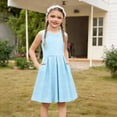 thumbnail image 2 of BJUTIR Dresses For Girls Size 7-8 Y Girl Casual Sleeveless Dress With Pockets Playful And Comfortable Summer Outfit For Toddlers And Kids Sky Blue Sundress, 2 of 7