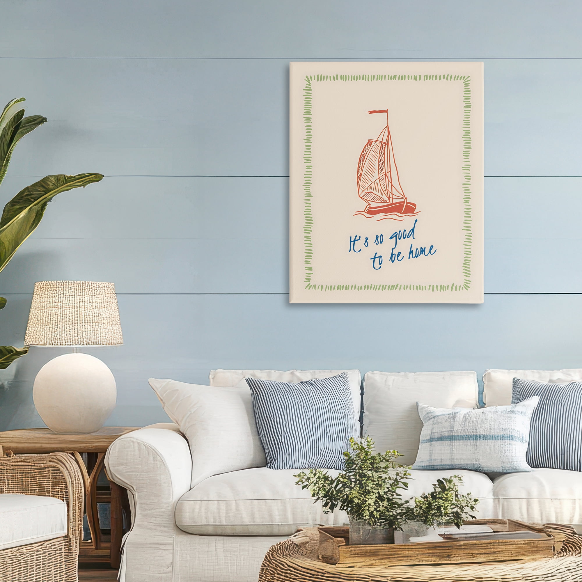 Stupell Industries Good To Be Home Sailboat Canvas Wall Art, design by The Prints Vibe