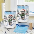 thumbnail image 4 of Hello Winter Schnauzer Frosty Morning Walk Welcome Snowy Christmas 12oz Stainless Steel Wine Tumbler Insulated Cup with Lid Miniature Schnauzer Dog Lover - 02018, 4 of 5