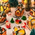 thumbnail image 3 of Christmas Village Houses with LED Light 4Pcs Resin Collectible Building DIY Christmas Doll Figurine for Christmas Holiday Party Dollhouse Decoration, 3 of 5