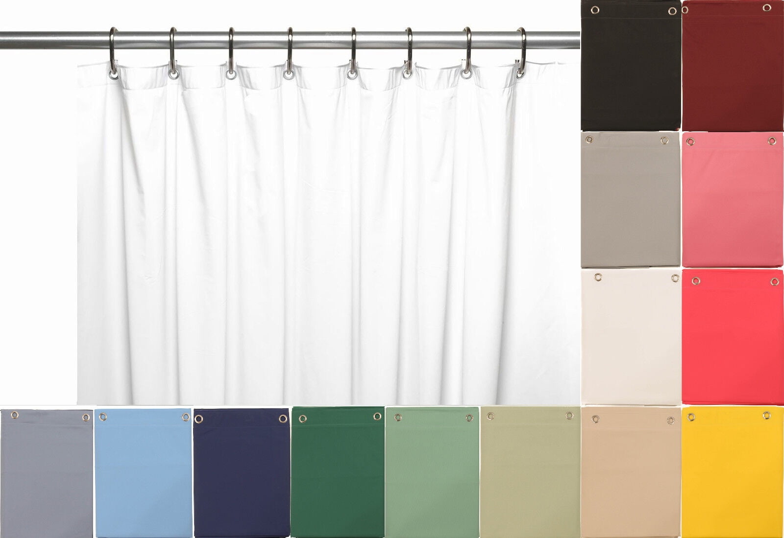 10 Mil Heavy Duty Vinyl Shower Curtain Liner with Metal Grommets size