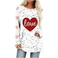 thumbnail image 2 of Aqestyerly T-Shirt à Manches Longues Décontracté pour Femmes, Imprimé Amour, Col Rond, Ample, 2 of 4