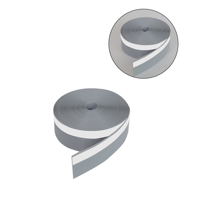Cateissary Cinta de sellado de calafateo para puerta y ventana, tira de sellado de PE impermeable para esquina de pared de baño, 25/35/45mm, Juegos de accesorios de baño Gris 25 mm