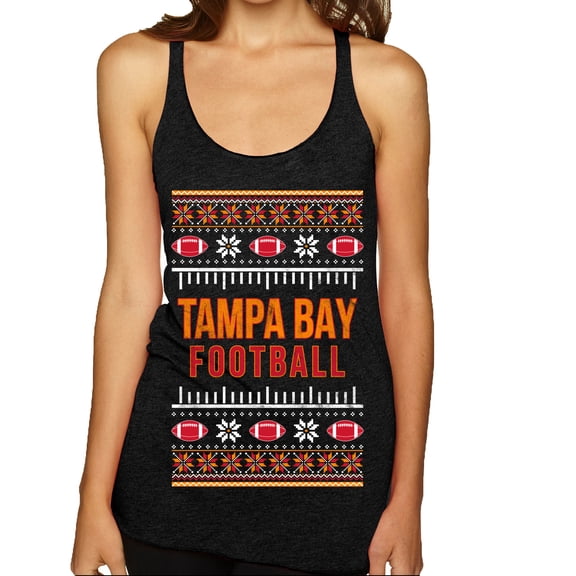 Wild Bobby City of Tampa Bay TB American Football Fantasy Fan Sports Women Tri-Blend Racerback Tank Top, Vintage Black, Small