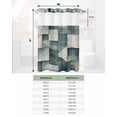 thumbnail image 6 of No Hook Shower Curtains with Snap in Liner, Geometric Abstract Modern Waterproof Fabric Shower Curtain, Teal White Wall Art Double Layers & See-Through Top Window Bathroom Curtains 72''x96'', 6 of 6