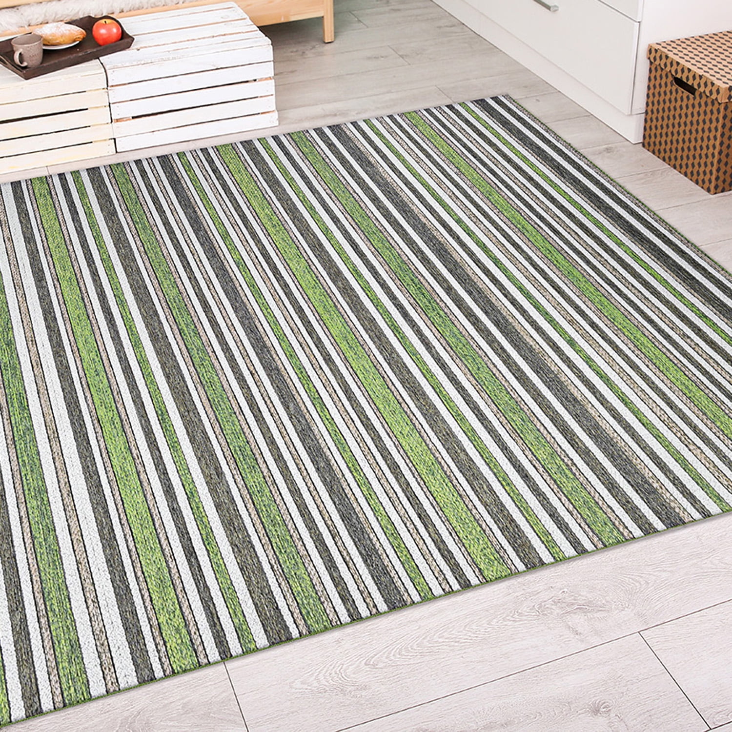 Couristan Cape Brockton Indoor / Outdoor Area Rug, Hunter GreenBrown