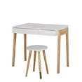 thumbnail image 2 of The Mezzanine Shoppe Riley Modern Two Tone Home Office Desk and Stool Set, 2 Piece, White, 2 of 5